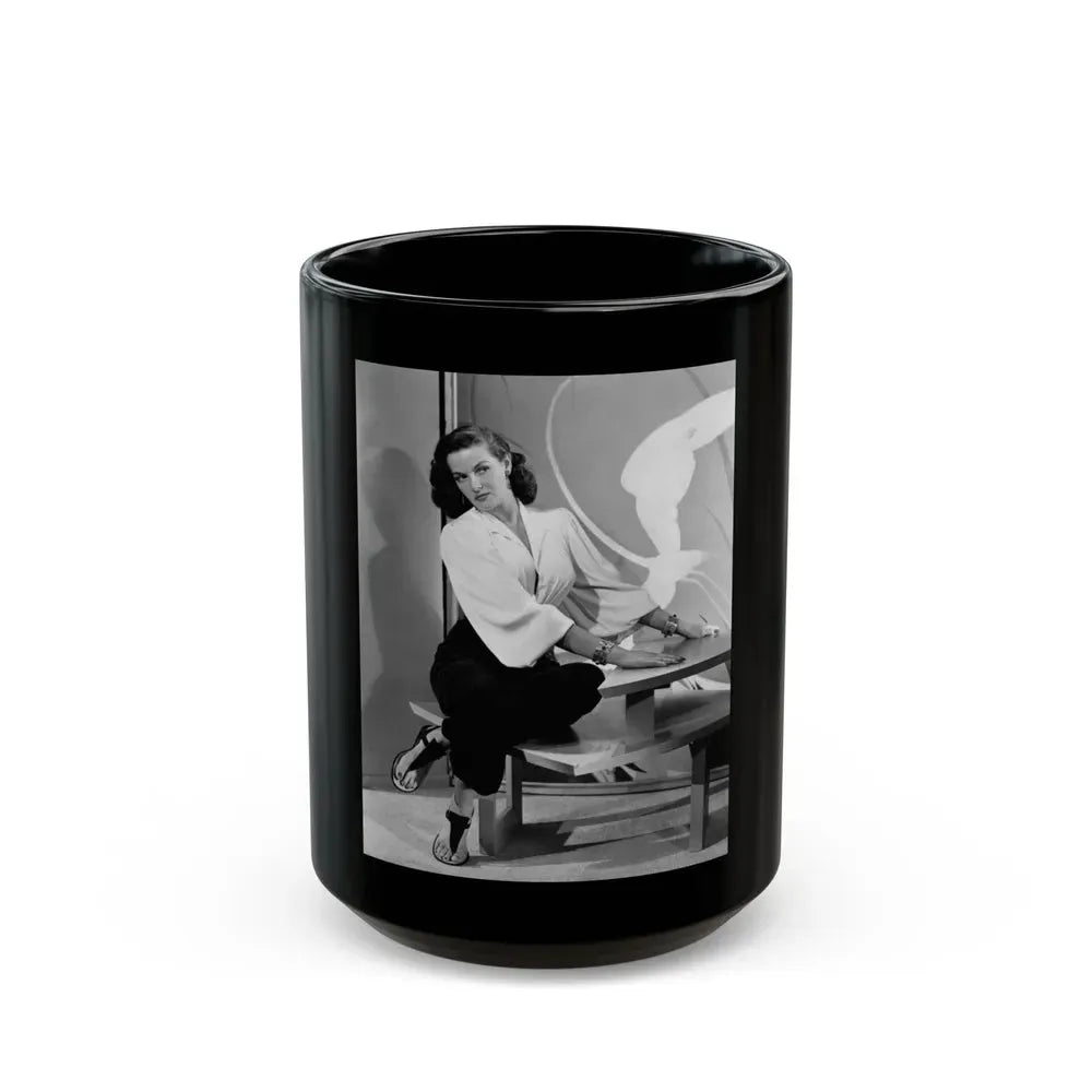 Jane Russell #210 (Vintage Female Icon) Black Coffee Mug 15oz - Go Mug Yourself