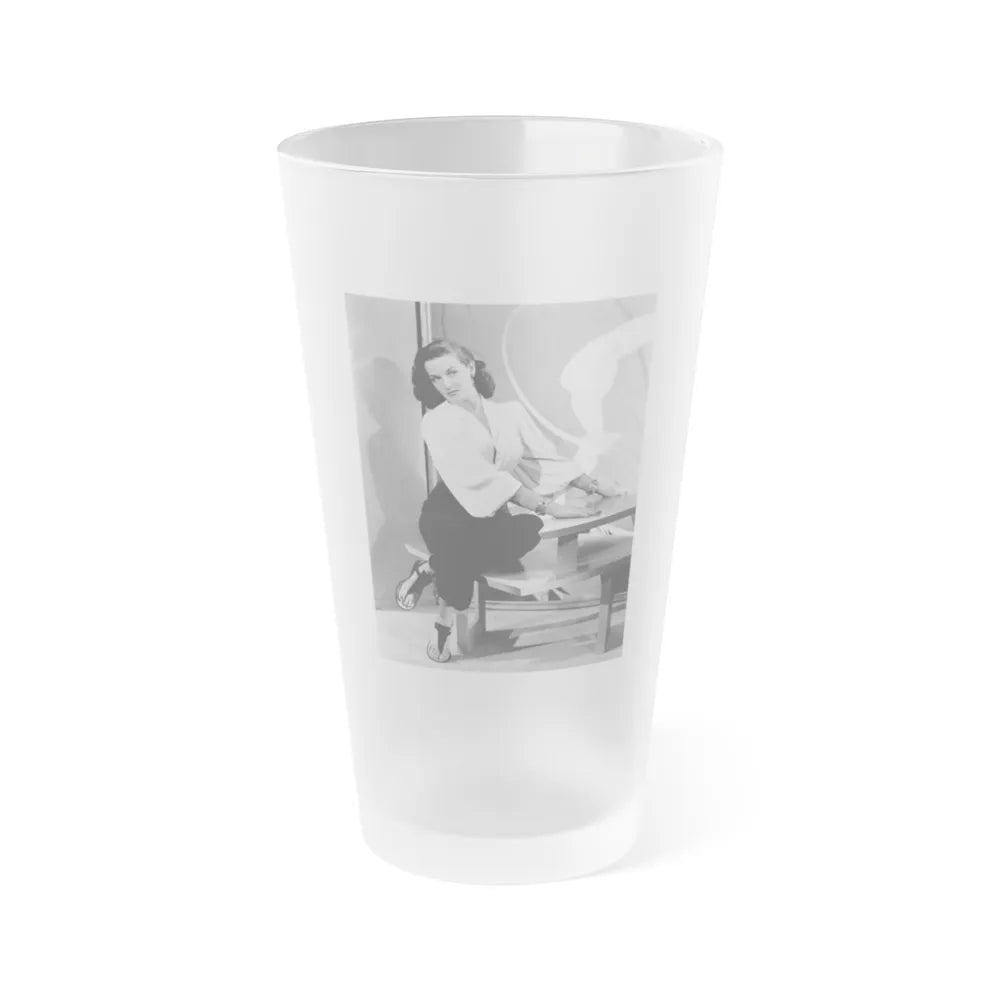 Jane Russell #210 (Vintage Female Icon) Frosted Pint Glass 16oz-16oz-Frosted-Go Mug Yourself