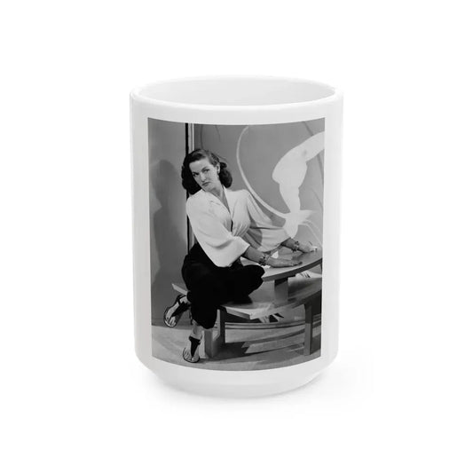 Jane Russell #210 (Vintage Female Icon) White Coffee Mug 15oz - Go Mug Yourself