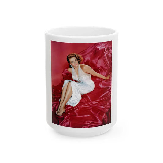 Jane Russell #211 (Vintage Female Icon) White Coffee Mug 15oz - Go Mug Yourself
