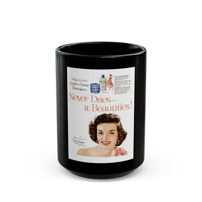 Jane Russell #215 - Vintage Shampoo Add (Vintage Female Icon) Black Coffee Mug-15oz-Go Mug Yourself