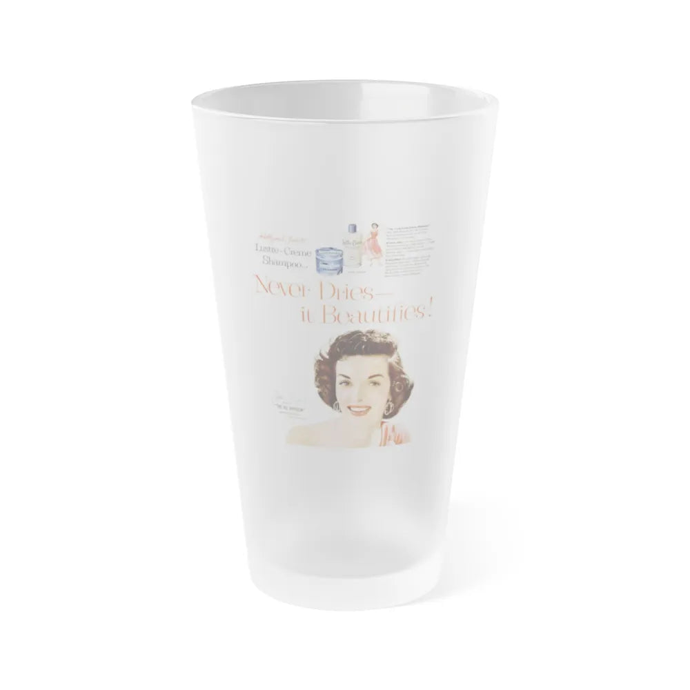 Jane Russell #215 - Vintage Shampoo Add (Vintage Female Icon) Frosted Pint Glass 16oz-16oz-Frosted-Go Mug Yourself