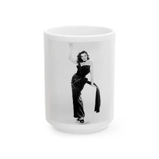 Jane Russell #220 (Vintage Female Icon) White Coffee Mug 15oz - Go Mug Yourself