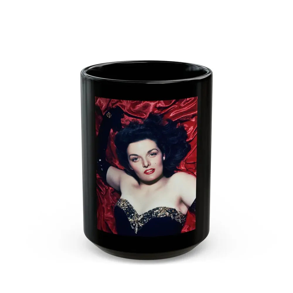 Jane Russell #221 (Vintage Female Icon) Black Coffee Mug 15oz - Go Mug Yourself