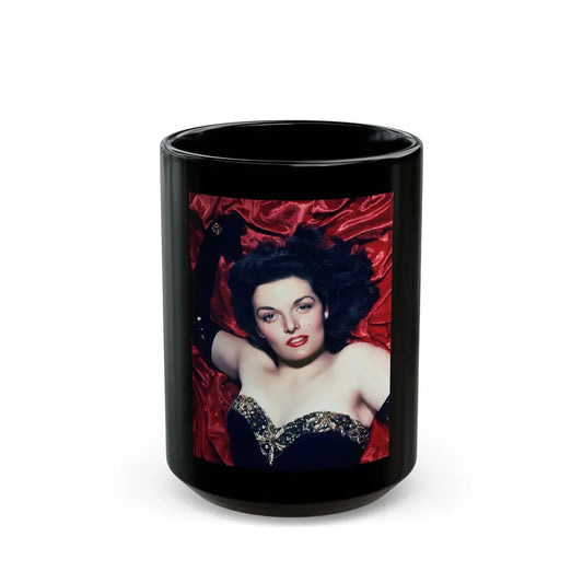 Jane Russell #221 (Vintage Female Icon) Black Coffee Mug 15oz - Go Mug Yourself