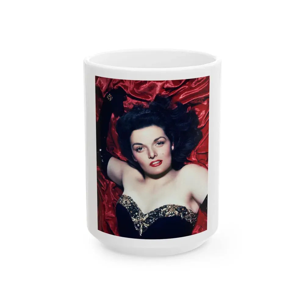 Jane Russell #221 (Vintage Female Icon) White Coffee Mug 15oz - Go Mug Yourself