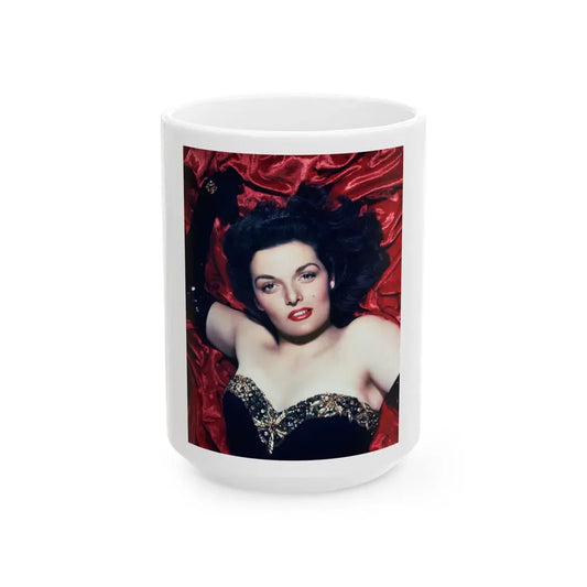 Jane Russell #221 (Vintage Female Icon) White Coffee Mug 15oz - Go Mug Yourself