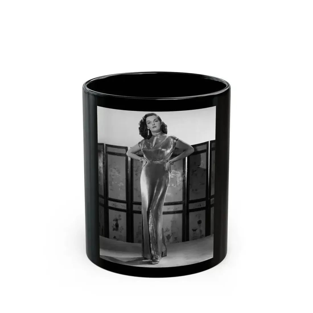 Jane Russell #223 (Vintage Female Icon) Black Coffee Mug 11oz - Go Mug Yourself