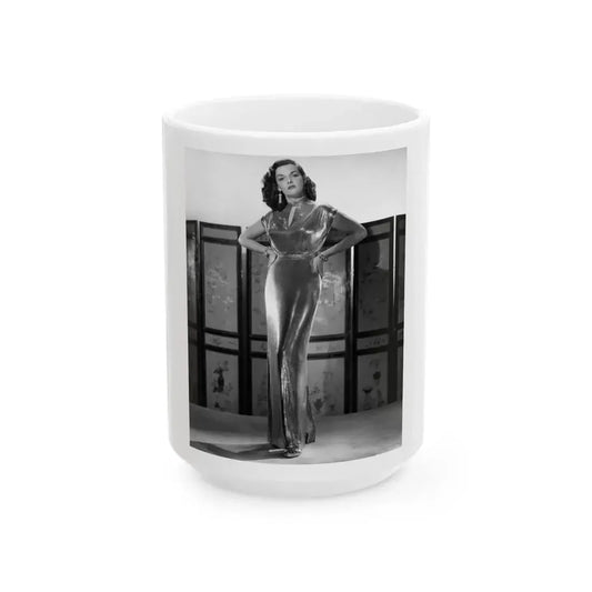 Jane Russell #223 (Vintage Female Icon) White Coffee Mug 15oz - Go Mug Yourself