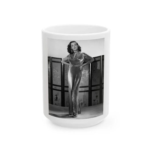 Jane Russell #223 (Vintage Female Icon) White Coffee Mug 15oz - Go Mug Yourself