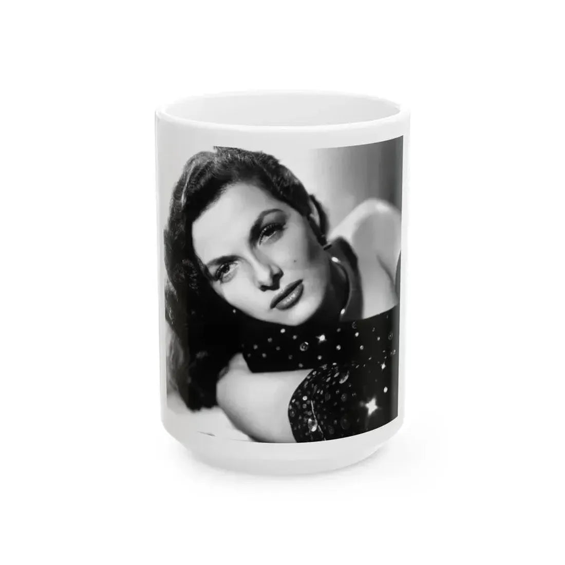 Jane Russell #224 (Vintage Female Icon) White Coffee Mug 15oz - Go Mug Yourself