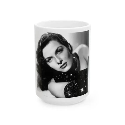 Jane Russell #224 (Vintage Female Icon) White Coffee Mug 15oz - Go Mug Yourself