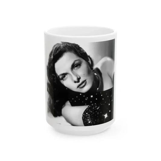 Jane Russell #224 (Vintage Female Icon) White Coffee Mug 15oz - Go Mug Yourself