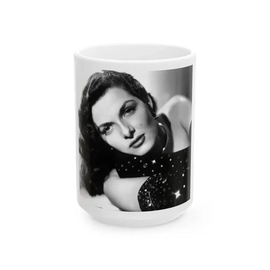 Jane Russell #224 (Vintage Female Icon) White Coffee Mug 15oz - Go Mug Yourself