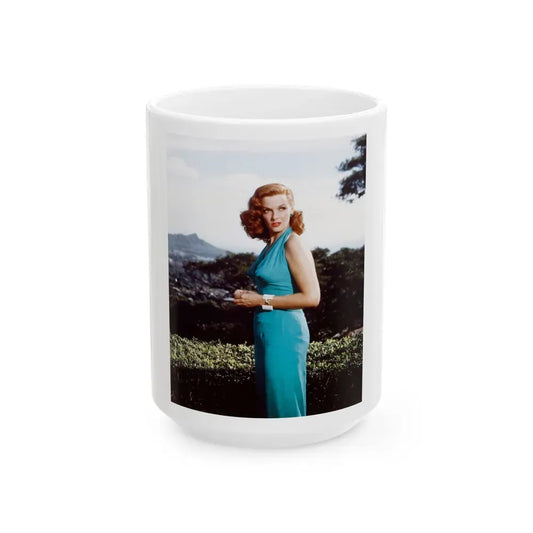 Jane Russell #225 (Vintage Female Icon) White Coffee Mug 15oz - Go Mug Yourself