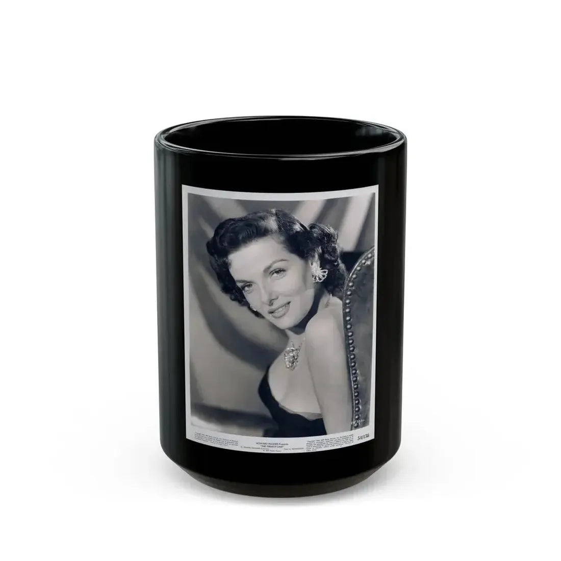 Jane Russell #231 (Vintage Female Icon) Black Coffee Mug 15oz - Go Mug Yourself