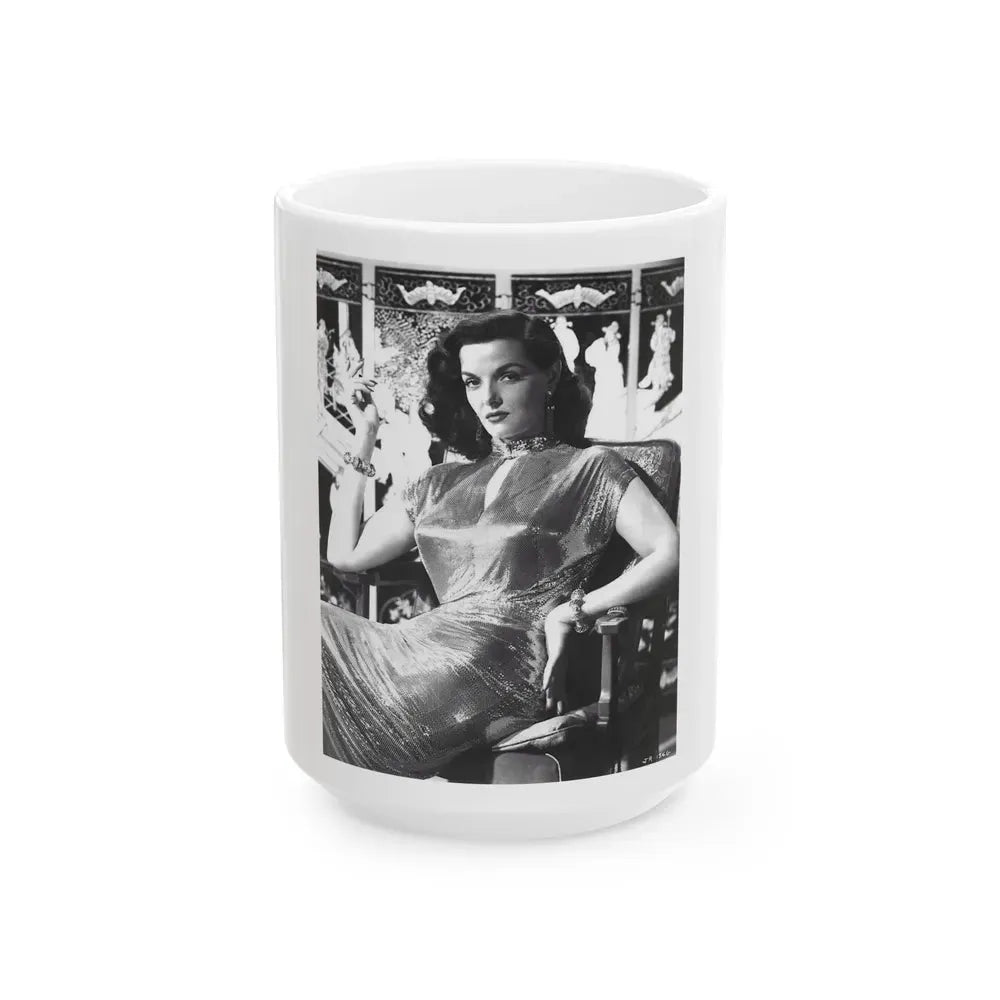 Jane Russell #232 (Vintage Female Icon) White Coffee Mug 15oz - Go Mug Yourself