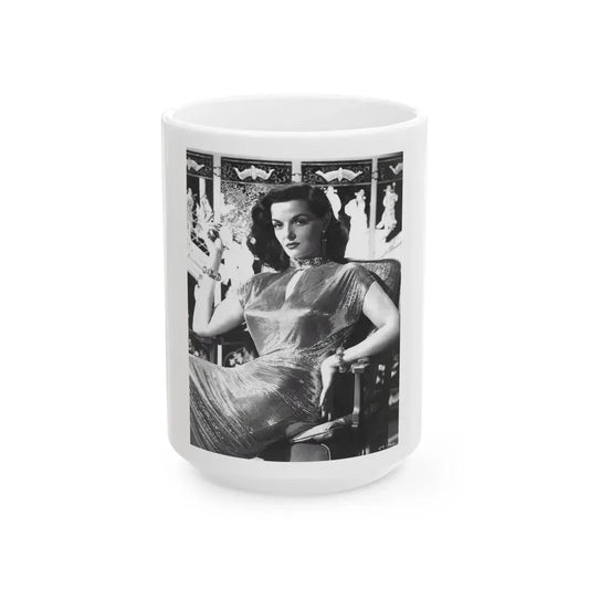 Jane Russell #232 (Vintage Female Icon) White Coffee Mug 15oz - Go Mug Yourself