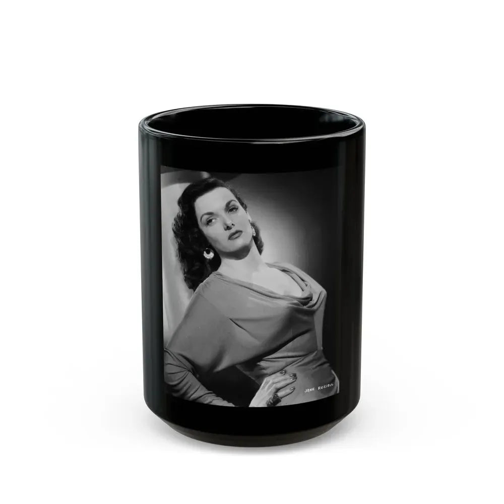 Jane Russell #233 (Vintage Female Icon) Black Coffee Mug 15oz - Go Mug Yourself