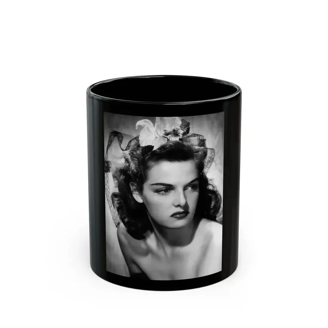 Jane Russell #234 (Vintage Female Icon) Black Coffee Mug 11oz - Go Mug Yourself