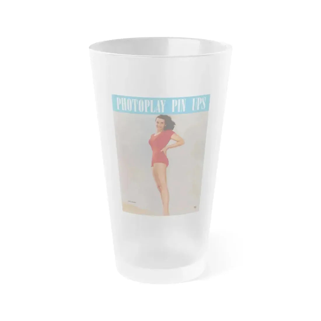 Jane Russell #239 - Photoplay Pin-Ups Magazine Issue #01 (Vintage Female Icon) Frosted Pint Glass 16oz - Go Mug Yourself