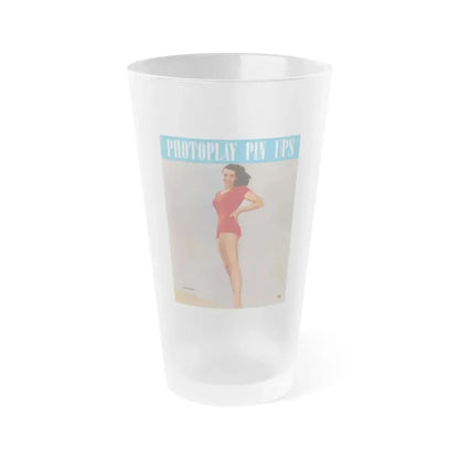Jane Russell #239 - Photoplay Pin-Ups Magazine Issue #01 (Vintage Female Icon) Frosted Pint Glass 16oz - Go Mug Yourself