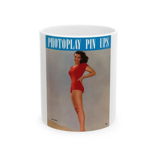 Jane Russell #239 - Photoplay Pin-Ups Magazine Issue #01 (Vintage Female Icon) White Coffee Mug 11oz - Go Mug Yourself