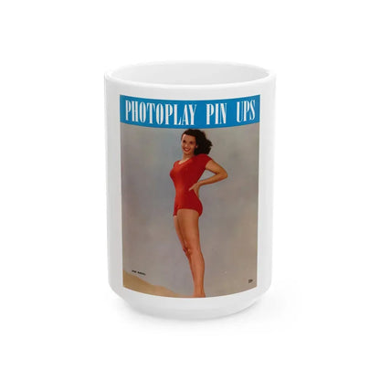 Jane Russell #239 - Photoplay Pin-Ups Magazine Issue #01 (Vintage Female Icon) White Coffee Mug 15oz - Go Mug Yourself