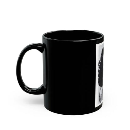 Jane Russell #240 - Vintage B&W 5x7 Upper Body Head & Shoulder Glamour Photo on Postcard (Vintage Female Icon) Black Coffee Mug - Go Mug Yourself