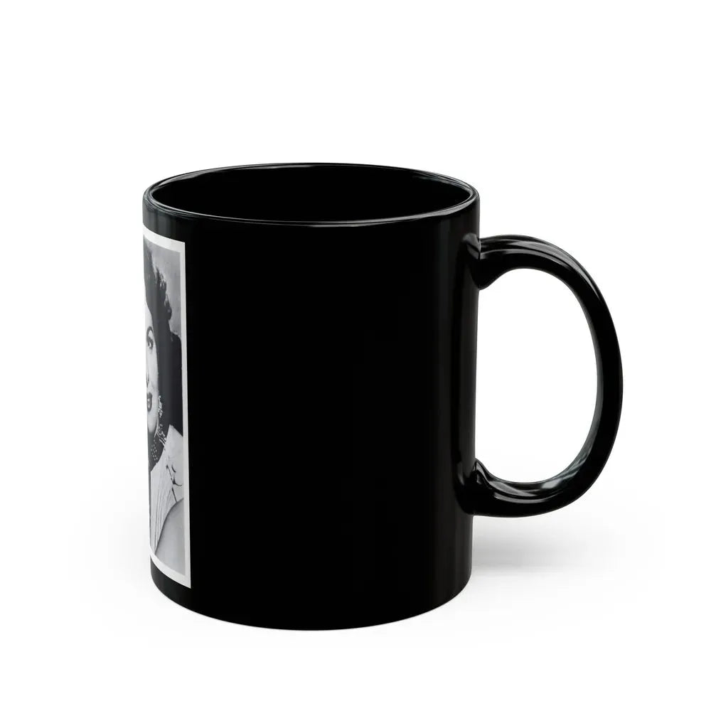 Jane Russell #240 - Vintage B&W 5x7 Upper Body Head & Shoulder Glamour Photo on Postcard (Vintage Female Icon) Black Coffee Mug - Go Mug Yourself