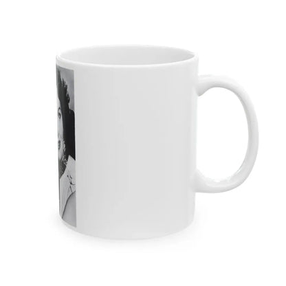 Jane Russell #240 - Vintage B&W 5x7 Upper Body Head & Shoulder Glamour Photo on Postcard (Vintage Female Icon) White Coffee Mug - Go Mug Yourself