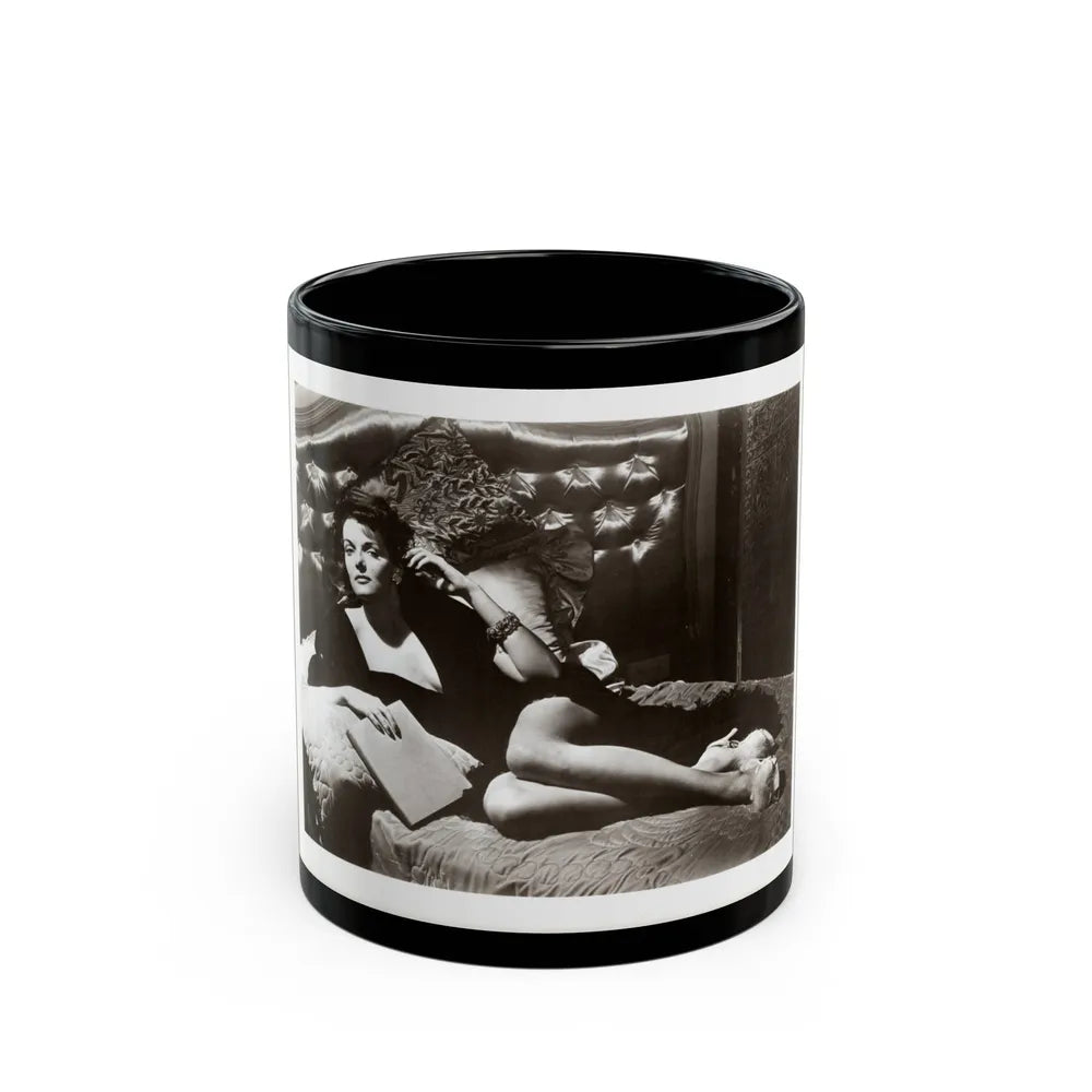 Jane Russell #241 - Vintage B&W 8x10 Full Body Glamour Dress Photo (Vintage Female Icon) Black Coffee Mug-11oz-Go Mug Yourself