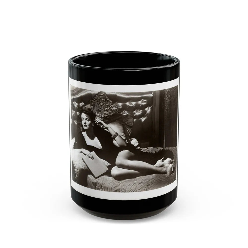 Jane Russell #241 - Vintage B&W 8x10 Full Body Glamour Dress Photo (Vintage Female Icon) Black Coffee Mug-15oz-Go Mug Yourself