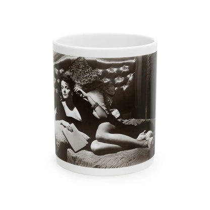 Jane Russell #241 - Vintage B&W 8x10 Full Body Glamour Dress Photo (Vintage Female Icon) White Coffee Mug-11oz-Go Mug Yourself