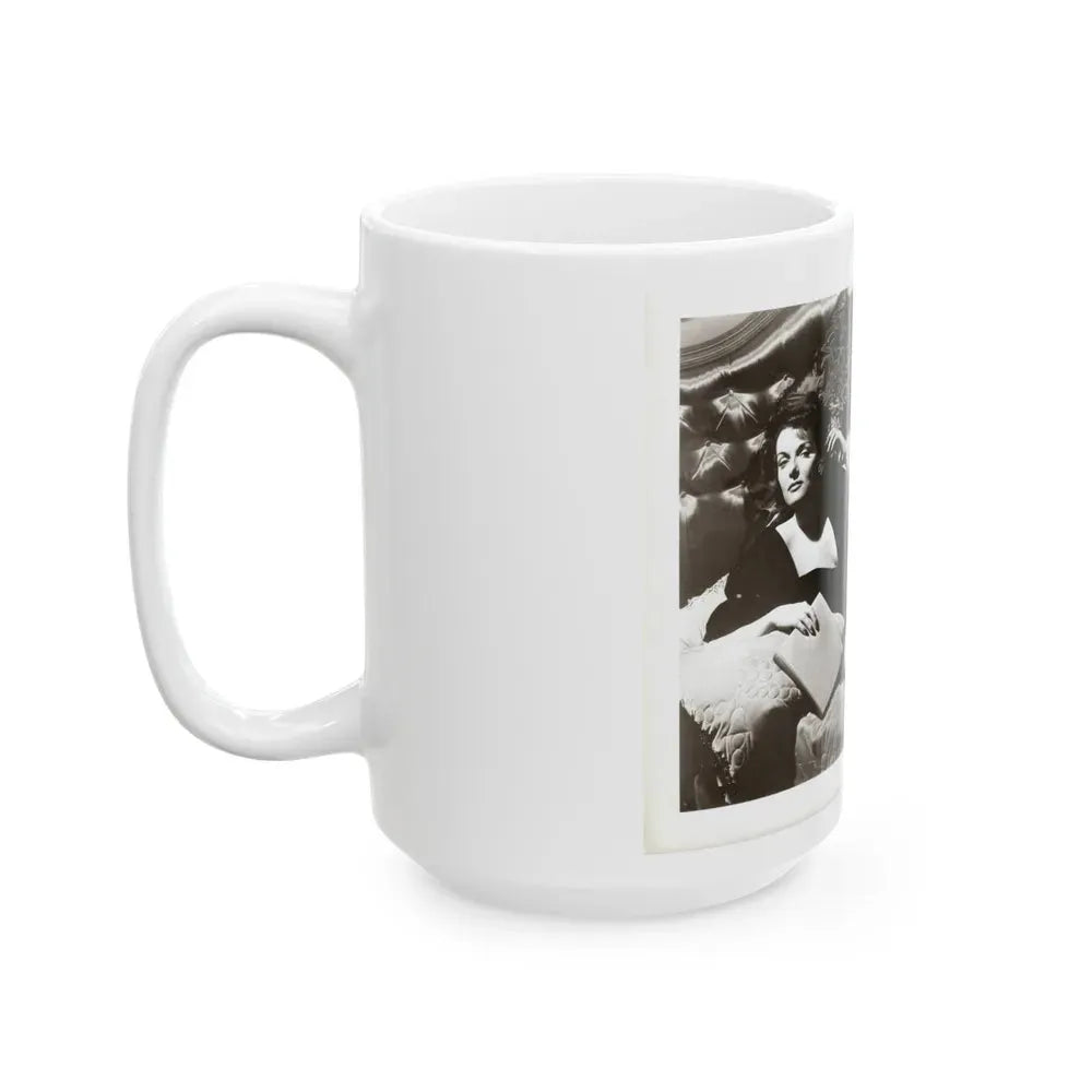 Jane Russell #241 - Vintage B&W 8x10 Full Body Glamour Dress Photo (Vintage Female Icon) White Coffee Mug - Go Mug Yourself