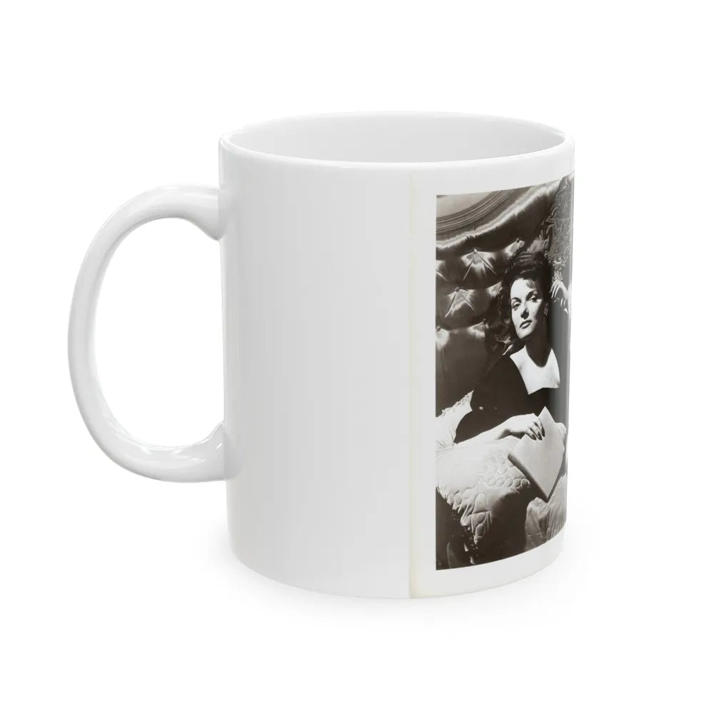 Jane Russell #241 - Vintage B&W 8x10 Full Body Glamour Dress Photo (Vintage Female Icon) White Coffee Mug-Go Mug Yourself