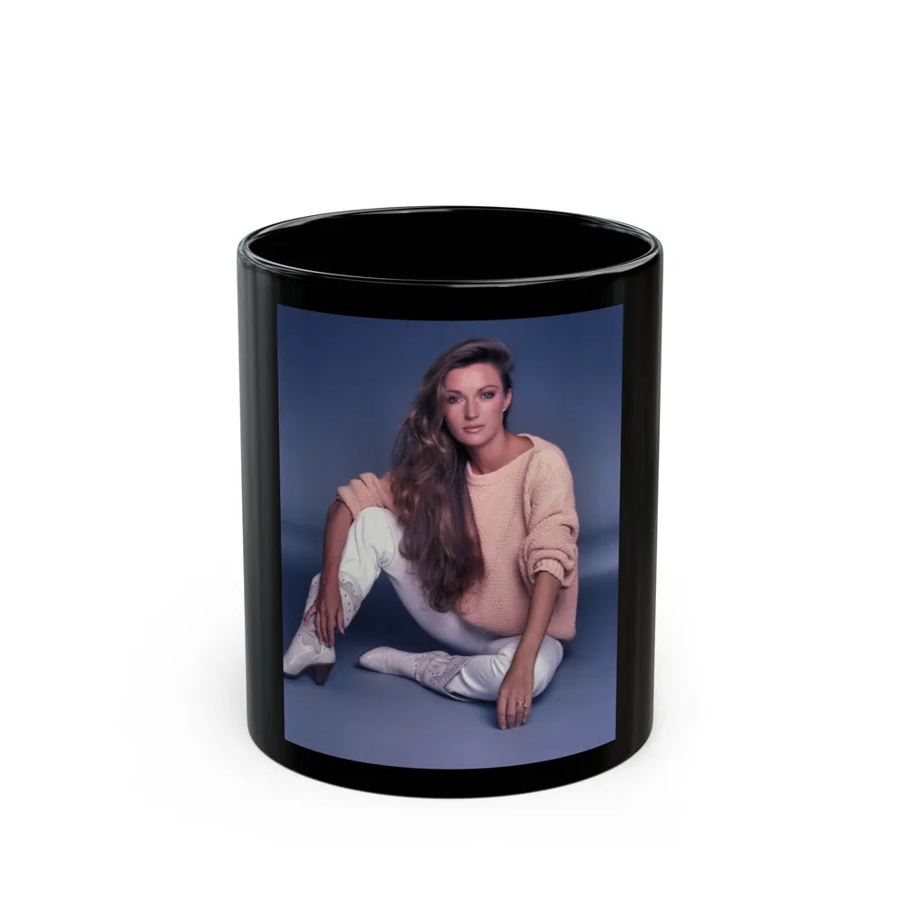 Jane Seymour #75 (Vintage Female Icon) Black Coffee Mug-11oz-Go Mug Yourself