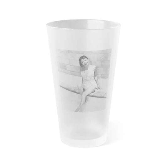 Janet Munro #09 (Vintage Female Icon) Frosted Pint Glass 16oz 16oz Frosted - Go Mug Yourself