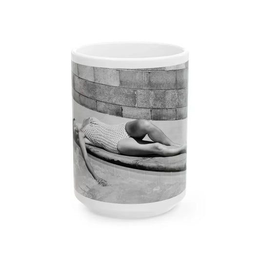 Janet Munro #10 (Vintage Female Icon) White Coffee Mug 15oz - Go Mug Yourself