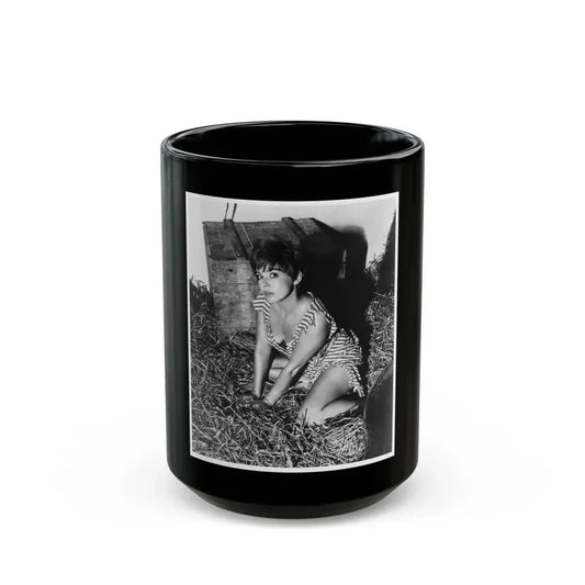 Janet Munro #15 (Vintage Female Icon) Black Coffee Mug 15oz - Go Mug Yourself