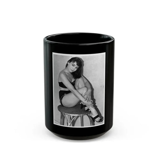 Janet Munro #22 (Vintage Female Icon) Black Coffee Mug 15oz - Go Mug Yourself