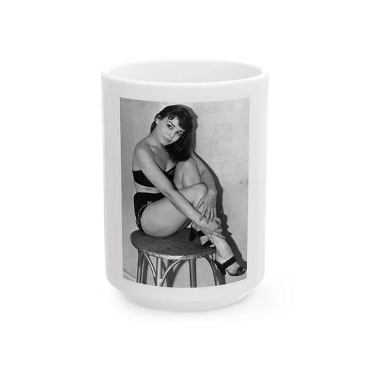 Janet Munro #22 (Vintage Female Icon) White Coffee Mug 15oz - Go Mug Yourself