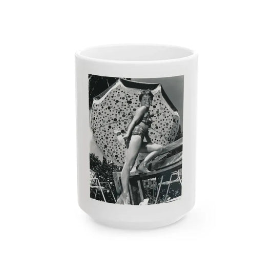 Janet Munro #25 (Vintage Female Icon) White Coffee Mug 15oz - Go Mug Yourself