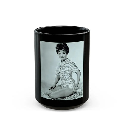 Janet Munro #32 - B&W 8x10 Full Body Cheesecake The Day The Earth Caught Fire '61 Promo Photo (Vintage Female Icon) Black Coffee Mug 15oz - Go Mug Yourself