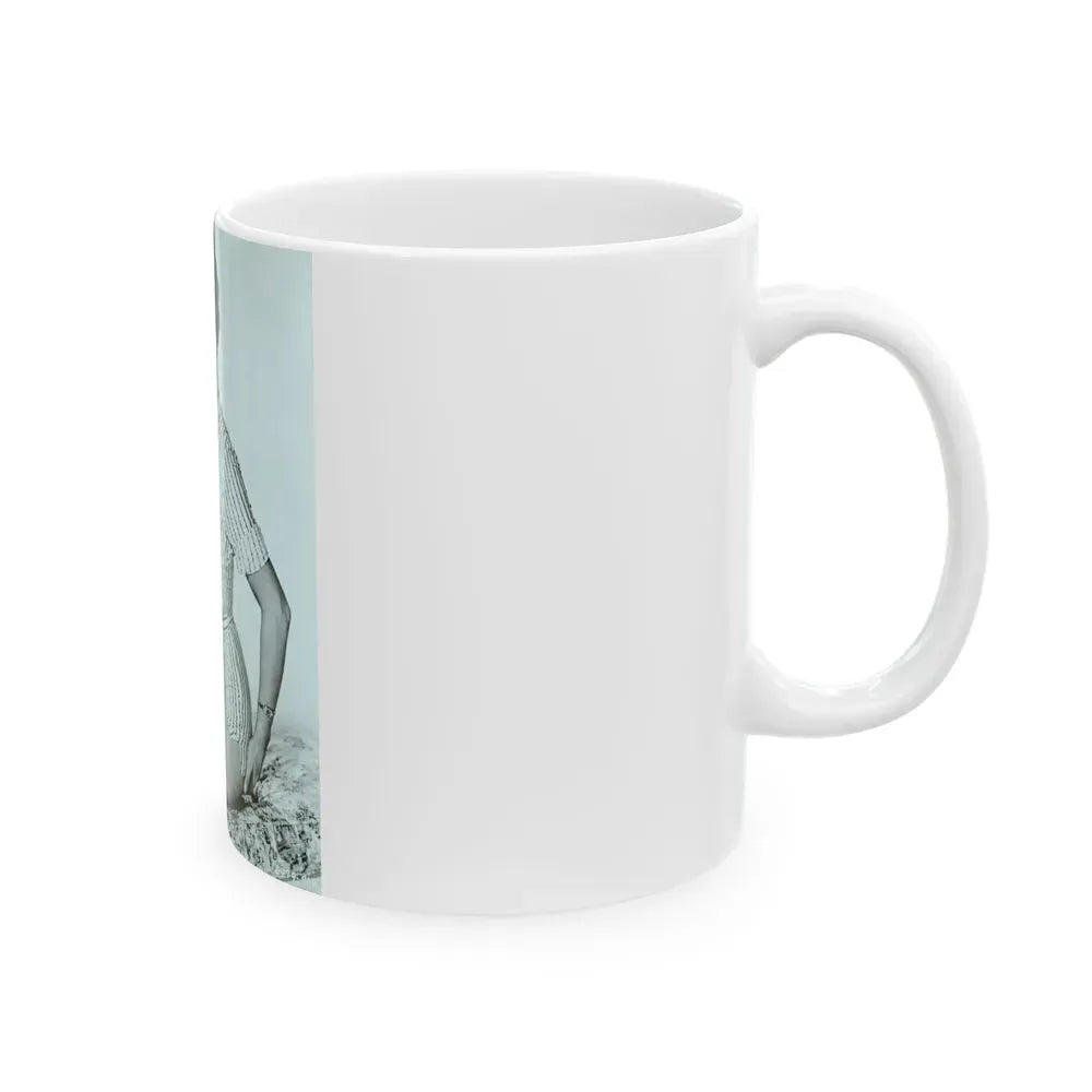 Janet Munro #32 - B&W 8x10 Full Body Cheesecake The Day The Earth Caught Fire '61 Promo Photo (Vintage Female Icon) White Coffee Mug - Go Mug Yourself