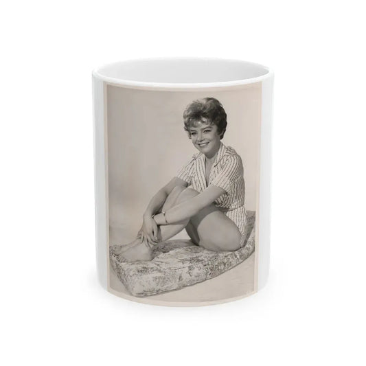 Janet Munro #33 - B&W Vintage 8x10 Full Body Cheesecake The Day The Earth Caught Fire '61 Promo Photo (Vintage Female Icon) White Coffee Mug 11oz - Go Mug Yourself