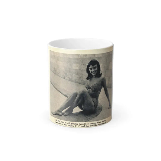 Janet Munro #34 8x10 Late 50's Magazine Page Pin-Up with Caption from Article (Vintage Female Icon) Color Changing Coffee Mug 11oz - Go Mug Yourself