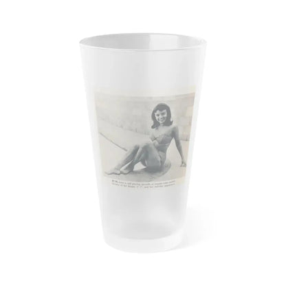 Janet Munro #34 8x10 Late 50's Magazine Page Pin-Up with Caption from Article (Vintage Female Icon) Frosted Pint Glass 16oz 16oz Frosted - Go Mug Yourself
