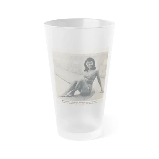 Janet Munro #34 8x10 Late 50's Magazine Page Pin-Up with Caption from Article (Vintage Female Icon) Frosted Pint Glass 16oz 16oz Frosted - Go Mug Yourself