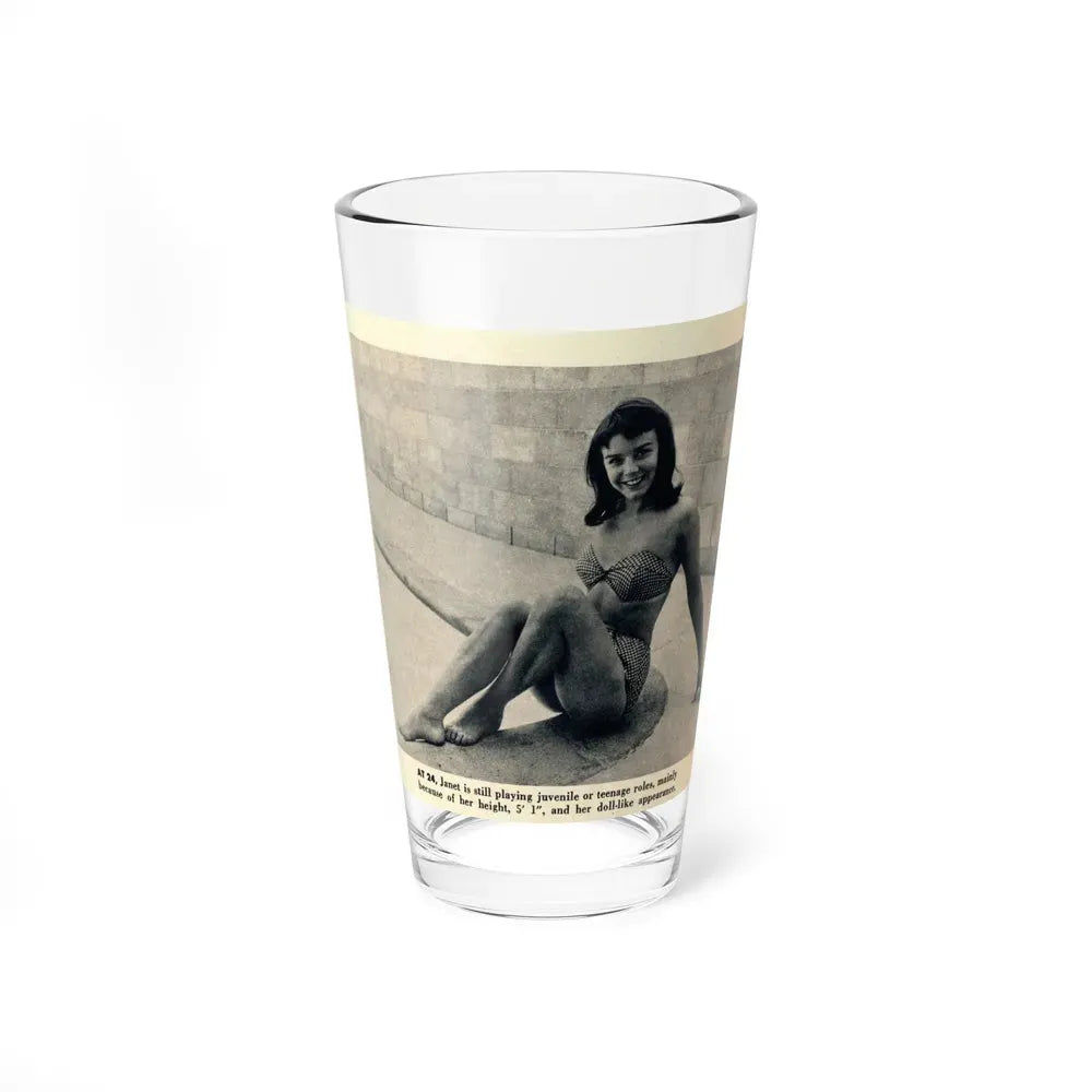 Janet Munro #34 8x10 Late 50's Magazine Page Pin-Up with Caption from Article (Vintage Female Icon) Pint Glass 16oz 16oz - Go Mug Yourself